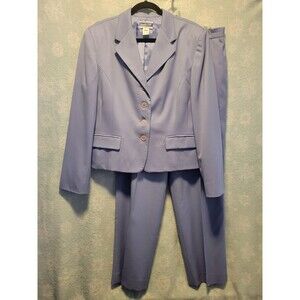 Pendleton Womens 14/16 Powder Baby Blue Suit Wool Jacket Pants Secretary Library